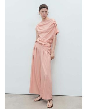 Mango Dart Palazzo Pants - White