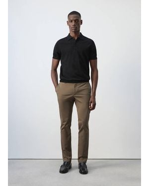Mango Barna Slim-Fit Twill Chino Trousers - Brown