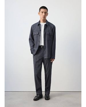 Mango Pantaloni Regular-Fit Texture - Blu