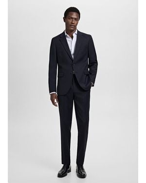 Mango Milan Slim-Fit Suit Jacket - Blue