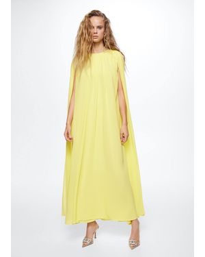 Mango Sleeve Slit Dress - Yellow