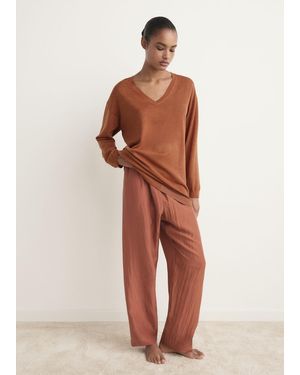 Mango Wool Pajama Sweater - Orange