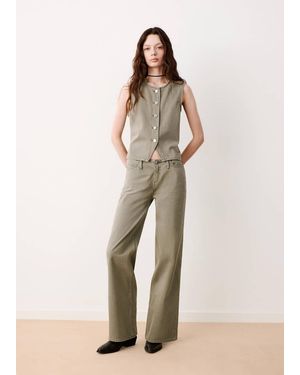 MANGO TEEN Striped Denim Gilet - Natural