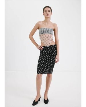 Mango Polka Dots Midi Skirt - Black