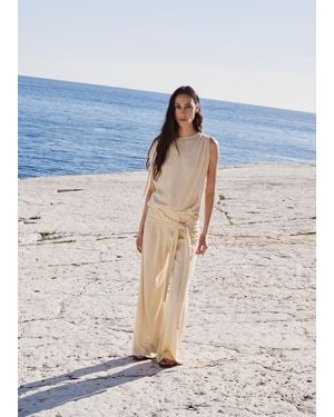 Mango Short-Sleeved Fine-Knit Jumper - Blue