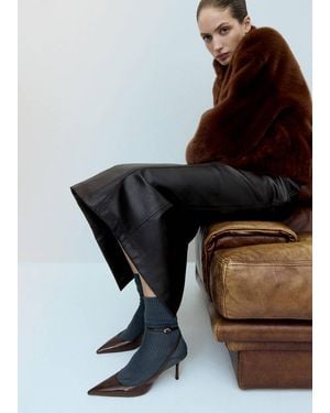 Mango Ankle-Cuff Heel Shoes - Black