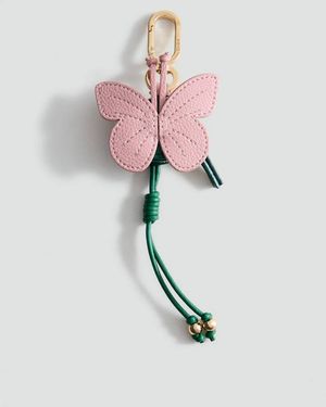Mango Butterfly Bead Keyring - Pink