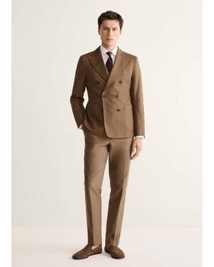 Mango 100% Cotton Slim Fit Shirt - Natural