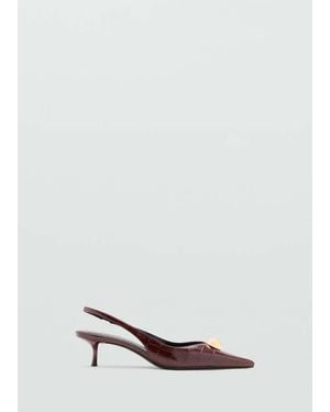 Mango Metal-Beaded High-Heel Shoe - White