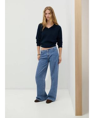 MANGO TEEN Low-Waist Wide-Leg Jeans - Blue