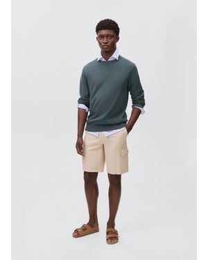 MANGO TEEN Knitted Cotton Jumper - Blue
