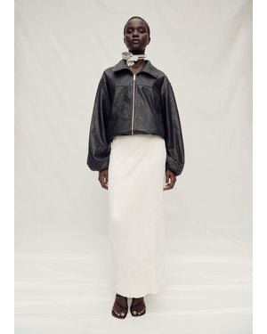 Mango Straight-Fit Tulle Skirt - White