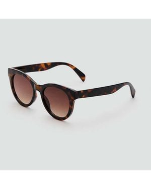Mango Round-Framed Sunglasses - Brown