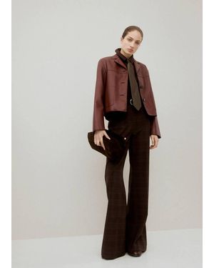 Mango Faux-Leather Jacket With Pockets - Orange