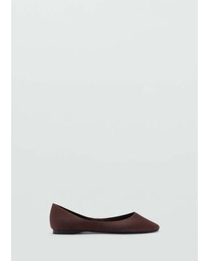 Mango Satin Ballerina Flat - White