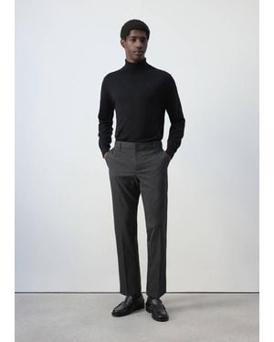 Mango Bologna Cropped Slim-Fit Trousers - Black