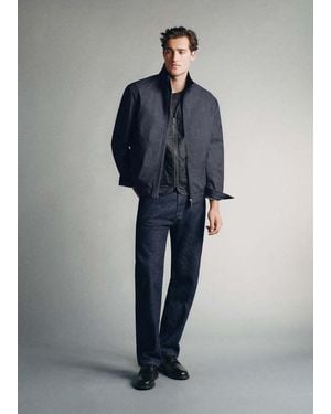 Mango Cotton Denim Jacket - Blue