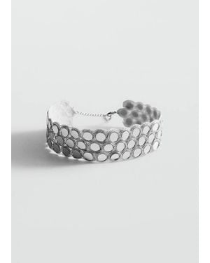 Mango Crystal Choker Necklace - Grey