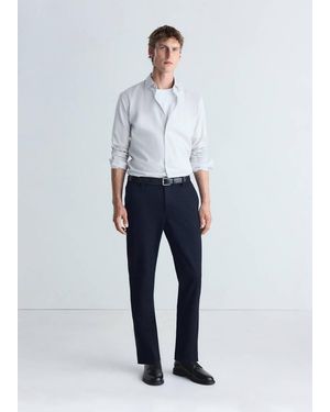Mango Slim Fit Comfort Stretch Non-Iron Shirt - Blue