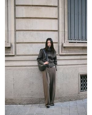 Mango Cardigan Mit Trichterkragen - Grau