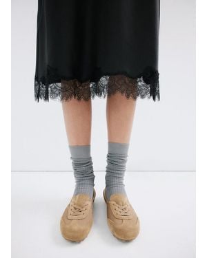 Mango Mixed Suede Trainers - Brown