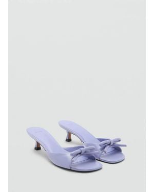 Mango Heeled Sandals With Bow - White