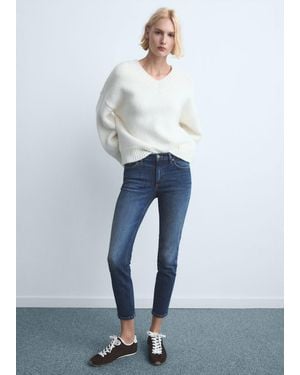 Mango Mid-Rise Skinny Jeans - White