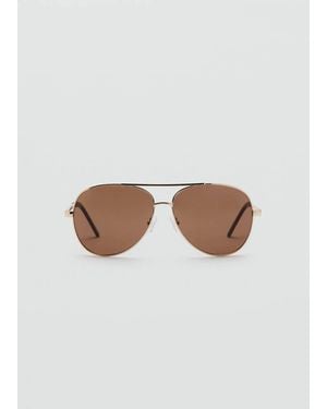Mango Aviator Frame Sunglasses - Metallic