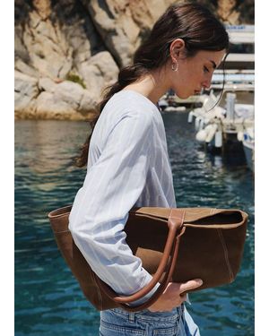 MANGO TEEN 100% Split Leather Bag - Grey