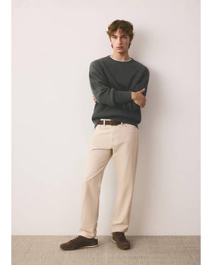 MANGO TEEN Ribbed Cotton Knit Jersey - Natural