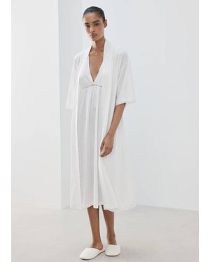 Mango Cotton Lace Nightgown - White