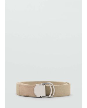 Mango Leather Mixed Belt - Natural