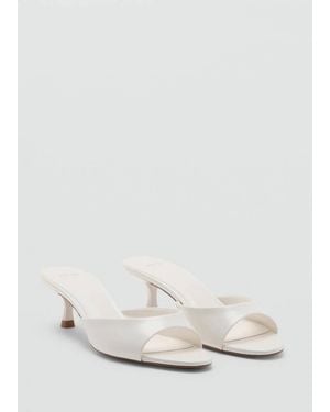 Mango Kitten-Heel Sandals With Strap - White
