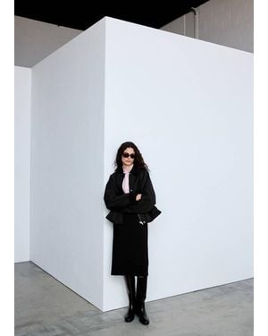 Mango Baumwollparka Mit Cordkragen - Schwarz