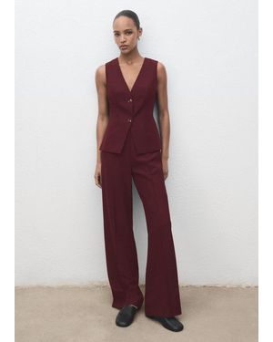 Mango Long Suit-Style Jumpsuit - Red