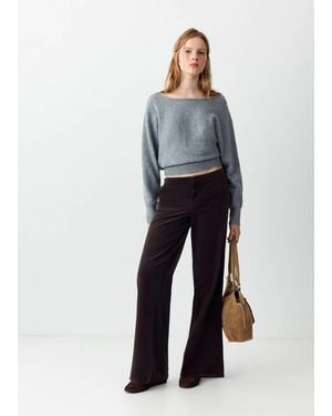 MANGO TEEN Corduroy Wide-Leg Jeans - Blue