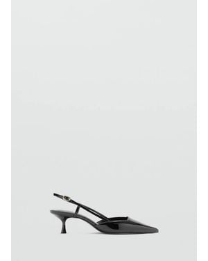 Mango Patent Heeled Shoes - White