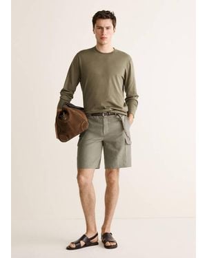 Mango Fine-Knit Cotton Sweater - Natural