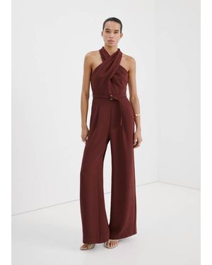 Mango Belt Wrap Jumpsuit - Black