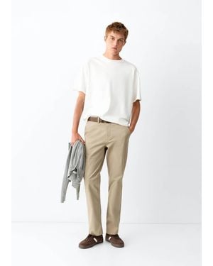 MANGO TEEN Cotton Chinos - White