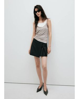 Mango Jupe Short Fendue Noir