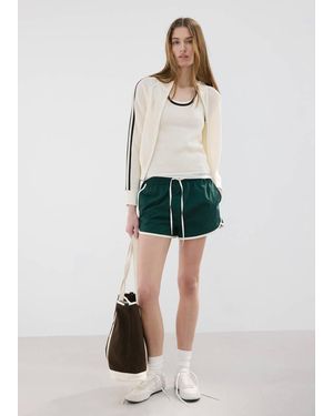 Mango Contrast Stripe Zip Cardigan - Multicolour