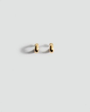 Mango Stainless-Steel Semi-Hoop Earrings - White