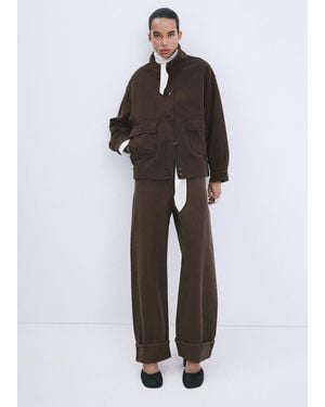 Mango Balloon Jeans With Rolled-Up Hem - Brown