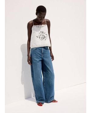 Mango Mid-Rise Balloon Jeans - Blue