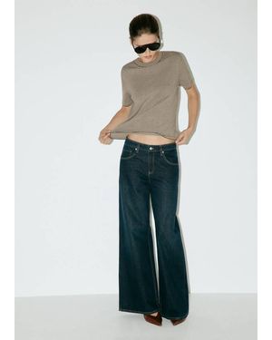 Mango Striped Fine Knit Jumper - White