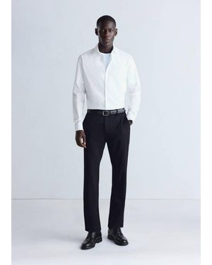 Mango Comfort Stretch Non-Iron Cotton Shirt - White