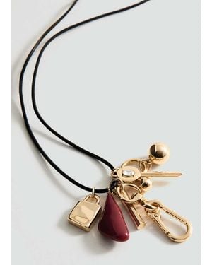 Mango Pendant Necklace With Charms - White