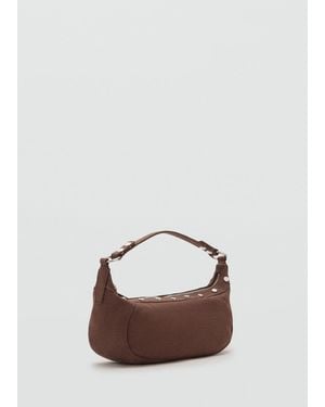 Mango Studded Shoulder Bag - Brown