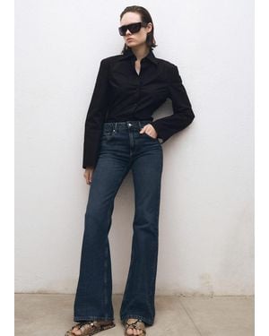 Mango High-Waist Flared Jeans - Blue